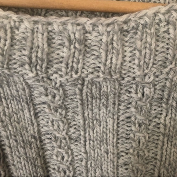 Handmade Chunky Knit Coastal Fisherman Crewneck Pullover Sweater Medium Large - Picture 6 of 7